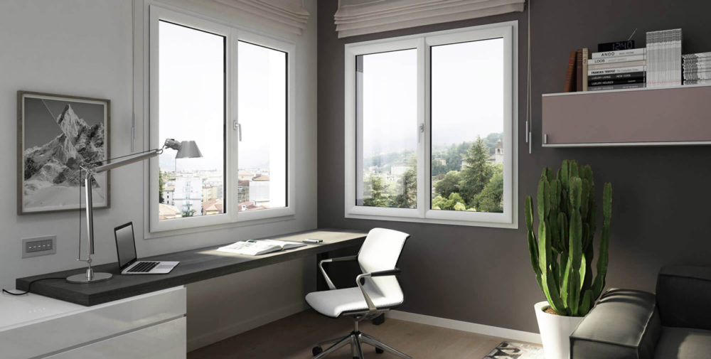 Sala moderna con installati infissi okonoplast